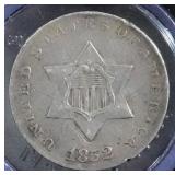 1852 - 3 Cent Silver Trime