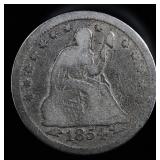 1854 Seated Liberty Quarter w/ arrows