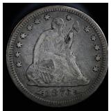 1873 Seated Liberty Quarter w/arrows