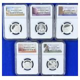 5 -2012-S Silver Nat. Park QTR NGC Graded PF-70