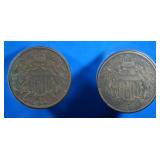 1864 & 1865 2 Cent Pieces