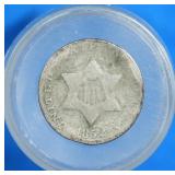 1852 - 3 Cent Silver Trime