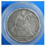 1876-CC  Seated Liberty Dime