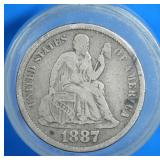 1887-S  Seated Liberty Dime