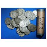 1 -Roll (40) 35% Silver War Nickels