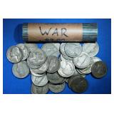 1 -Roll (40) 35% Silver War Nickels