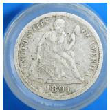 1891-O  Seated Liberty Dime