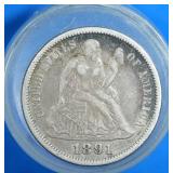 1891  Seated Liberty Dime