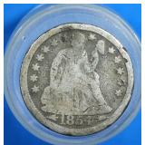 1854-O Seated Liberty Dime w/arrows