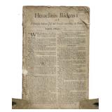 1681-2, Heraclitus Ridens, Rare Weekly