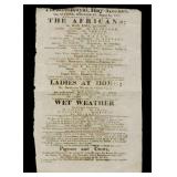 The Africans, Theatre Broadside, 1819