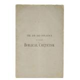 The Aim and Influence of Biblical Criticism