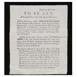 18th c. Unrecorded Broadside