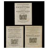 Lot of 3 17th c. Works, Robert Boyle