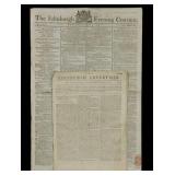 Pair of 18th c. Edinburgh Newspapers