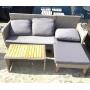 Outdoor patio couch and end table