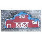 Metal painted barn, decor