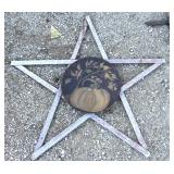 Wooden star/metal pumpkin themed decor