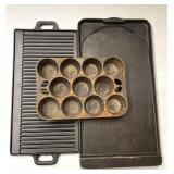 Cast iron muffin skillets