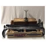 vintage cast iron cobbler tools