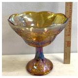 Carnival glass candy dish without lid
