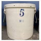 5 Gal. Ruckelï¿½s stoneware crock w/handles
