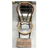 Wooden chair and step-stool
