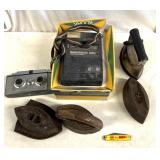 Vintage cameras/irons/collectibles