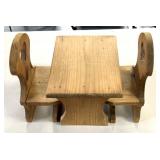 Toy wooden table and chairs