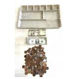 Unsorted foreign and US currency