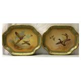 Vintage duck and pheasant theme service trays