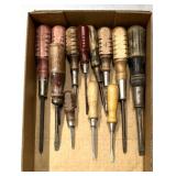 Wood handle screwdrivers