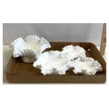 Hobnail white glassware