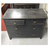 Primitive wooden four drawer dresser