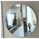 Wall hanging round mirror