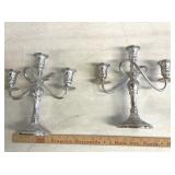 2 silver candelabra