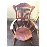 Wide seat, wooden rocking chair