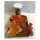 Retro pottery, glassware, and decor