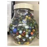 Container full of marbles