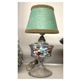 Vintage lamp with marbles inside