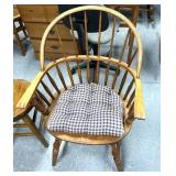 Extra extra wide wooden chair with cushion