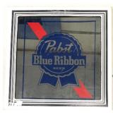 Retro Pabst blue ribbon mirrored beer wall sign