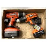 Black & Decker cordless drills both charged