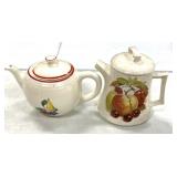 Retro fruit themed tea pots