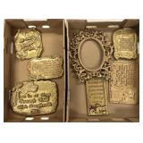 Decorative golden colored plaques