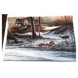 34 inch wide deer themed wall  hanging