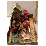 wooden birdhouse/feeders/decor