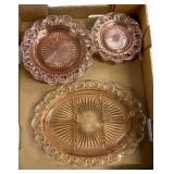 Pink depression, glass old colony design