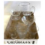 Vintage glass, pitcher, and matching glasses