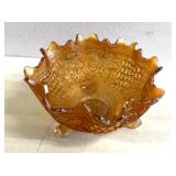 vintage Fenton marigold carnival glass bowl.